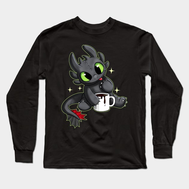 Fury black coffee Long Sleeve T-Shirt by peekxel